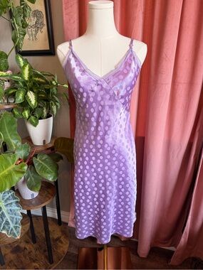 Dunnes Purple Polka Dot Slip Dress